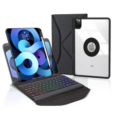 Z11BS is suitable for iPad Pro 11 2021/2020/2018 upper pen slot triangle back support transparent shell tricolor backlight separable Bluetooth keyboard leather case