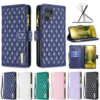 For Oppo Find X5 Pro BF15 Small-fragrant Wind Zipper Wallet Leather Phone Case