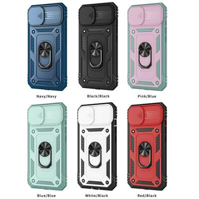 Ring Holder Kickstand Camera Slide Cover Design PC + TPU Phone Back Cover Case for iPhone 11(6.1)