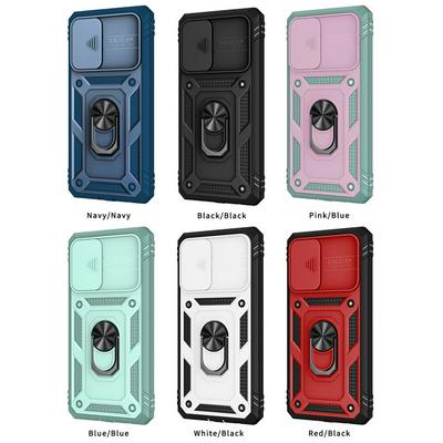 Ring Holder Kickstand Camera Slide Cover Design PC + TPU Phone Back Cover Case for Samsung Galaxy A52 5G