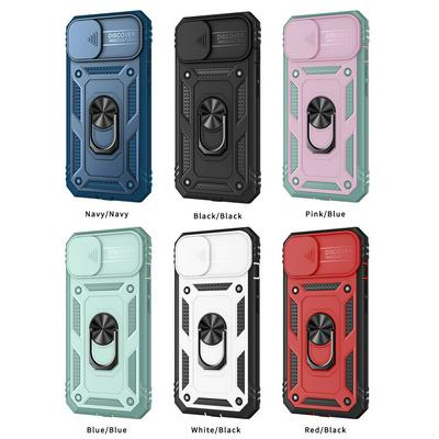 Ring Holder Kickstand Camera Slide Cover Design PC + TPU Phone Back Cover Case for iPhone 11 Pro Max(6.5)