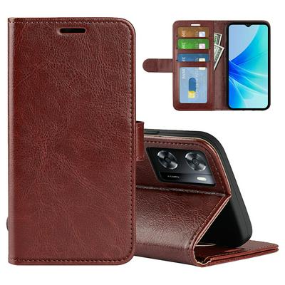 For Oppo A57 4G 2022 R64 Pattern Single Folded Edge Folio Flip Leather Wallet Phone Case