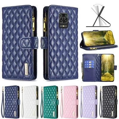 For Xiaomi Redmi Note 9 Pro Max BF15 Small-fragrant Wind Zipper Wallet Leather Phone Case