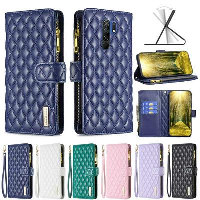 For Xiaomi Redmi 9 BF15 Small-fragrant Wind Zipper Wallet Leather Phone Case