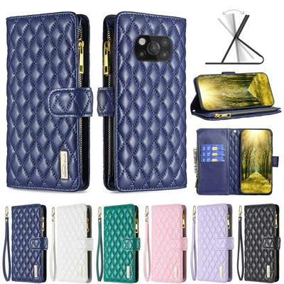 For Xiaomi Poco X3/X3 NFC BF15 Small-fragrant Wind Zipper Wallet Leather Phone Case