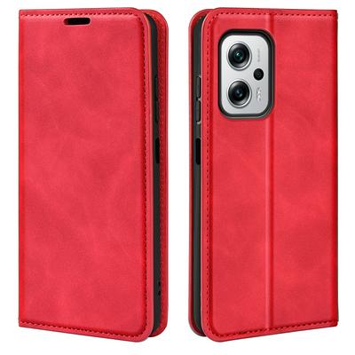 For Xiaomi Redmi Note 11T Pro/Note 11T Pro+ Skin Feel Magnetic Attraction Flip Leather Wallet Case with Card Slot and Stand