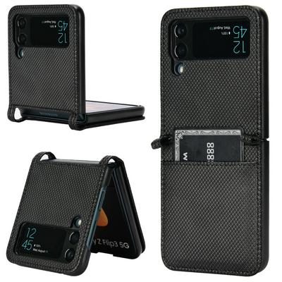 For Samsung Galaxy Z Flip4 Diamond Pattern Card Slots PU Leather Phone Case
