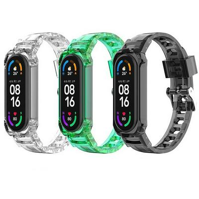 Watchband For Xiaomi Mi Band 7 Transparent Silicone Integrated Strap For mi band 7 6 5 4 3 NFC Smart wristwatch Replacement Belt
