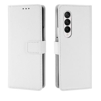 For Samsung Galaxy Z Fold4 5G Diamond Pattern Clamshell Type PU Leather Phone Case