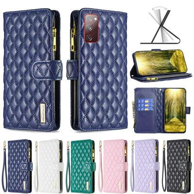 For Samsung Galaxy S20 FE/S20 Lite BF15 Small-fragrant Wind Zipper Wallet Leather Phone Case
