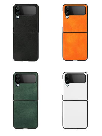 For Samsung Galaxy Z Flip4 Lychee Pattern Shookproof Anti-Fall Folding Screen Phone Case