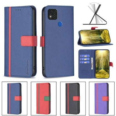 For Xiaomi Redmi 9C/10A Skin Feel Cross Pattern BF13 Style PU Leather Wallet Phone Case 