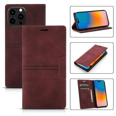 For iPhone 14 Pro Magnetic Closure Shockproof Folio Flip Leather Wallet Phone Case