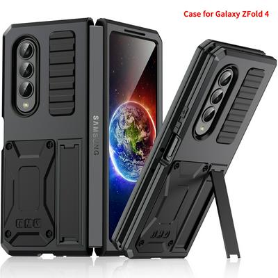 For Samsung Galaxy Z Fold4 5G Three Defenses Bracket Hard PC Back Cover Phone Case