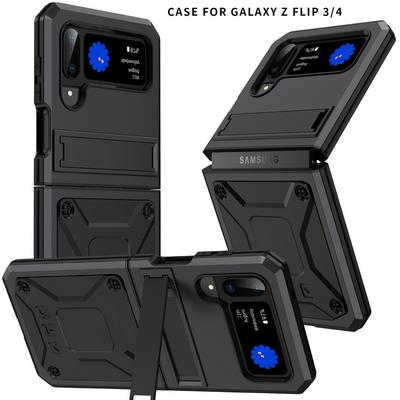For Samsung Galaxy Z Flip4 Three Defenses Bracket Hard PC Back Cover Phone Case