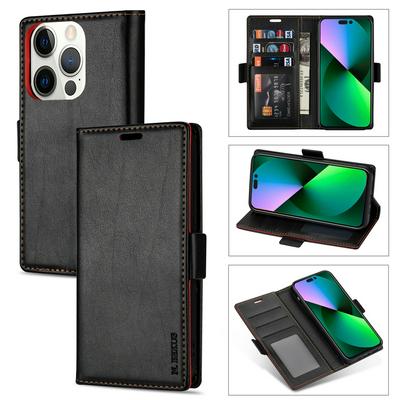 For iPhone 14 Pro Solid Color Skin Feel Double Buckle PU Leather Phone Case