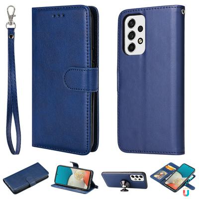 For Samsung Galaxy A53 5G Solid Color Detachable 2 in 1 Strong Magnetic PU Leather Phone Case