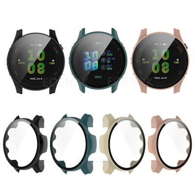 For Garmin Forerunner 255S Watch Case PC Screen Protector Cover With Tempered Glass Frame Shell For Forerunner 255S