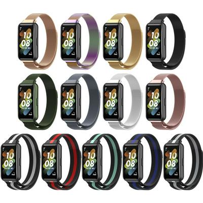Metal Watchband for Huawei Band 7 Stainless Steel Bracelet Strap Belt Replacement Strap Metal Wrist Strap Watch Accessories