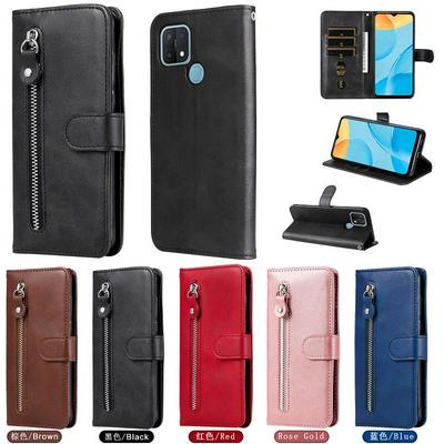 For Oppo A15/A16K/A16E Stylish Calf Pattern Shockproof PU Leather + Soft TPU Phone Case