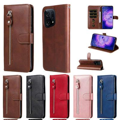 For Oppo Find X5 Stylish Calf Pattern Shockproof PU Leather + Soft TPU Phone Case