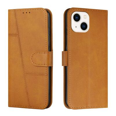 For iPhone 14 Simple Calf Pattern Flip Leather Case with Stand and Card Slots Function