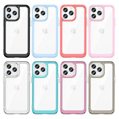 For iPhone 14 Pro Max TPU + Acrylic Back Cover Anti-fall Clear Phone Case with Independent PC Buttons 
