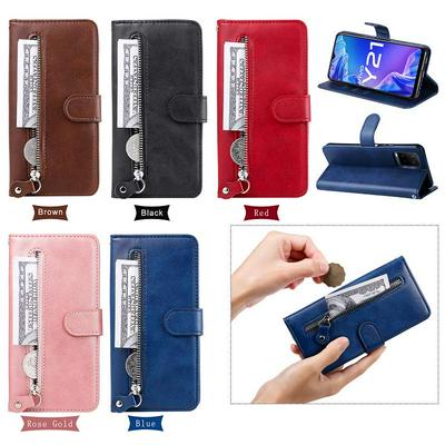 For vivo Y21/Y21S/Y33S Stylish Zipper Calf Pattern Shockproof PU Leather + Soft TPU Phone Case