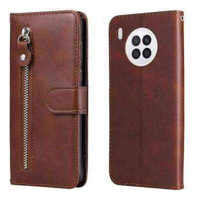 For Huawei nova 8i/Honor 50 Lite 5G Stylish Zipper Calf Pattern Shockproof PU Leather + Soft TPU Phone Case