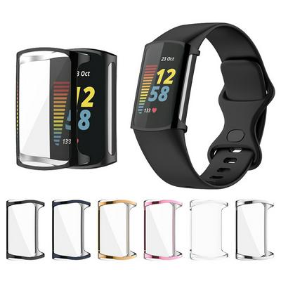 TPU Soft Shell Glass Screen Protector Smartband Case Frame For Fitbit Charge 5 Band Protective Bumper Cover Charge5 Accessories