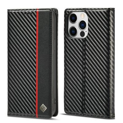For iPhone 14 Pro Carbon Fiber Pattern Anti-fall Folio Flip Leather Case with Card Slots