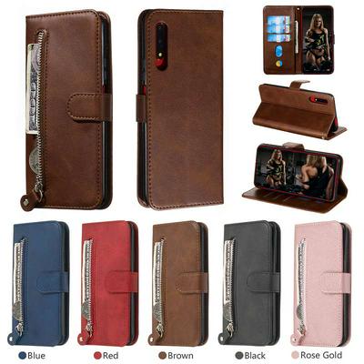 For Honor 9X/9X Pro/Y9S Stylish Zipper Calf Pattern Shockproof PU Leather + Soft TPU Phone Case