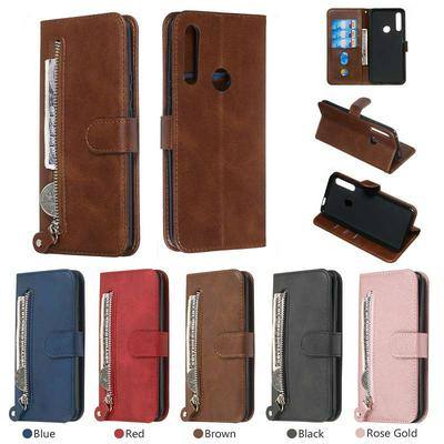 For Huawei P Smart Z/Huawei Y9 Prime (2019) Stylish Zipper Calf Pattern Shockproof PU Leather + Soft TPU Phone Case