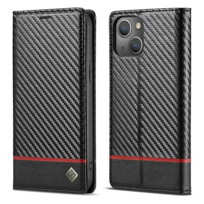 For iPhone 14 Carbon Fiber Pattern Anti-fall Folio Flip Leather Case with Card Slots