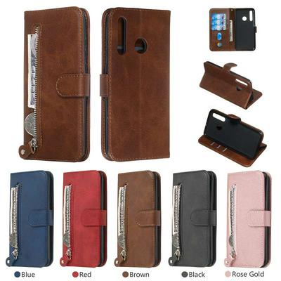 For Huawei P smart Pro 2019/Honor 20i/Honor 10i/Huawei Enjoy 9s Stylish Zipper Calf Pattern Shockproof PU Leather + Soft TPU Phone Case