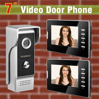 7 Inch Wired Video Doorphone Large Screen Intercom Doorbell Waterproof Dust-proof Touch Button Monitor and IR Night Version AHD 1080P Video Camera TFT-LCD Doorbell for Indoor Monitor