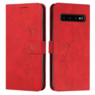 For Samsung Galaxy S10 Love Skin Feeling Flip Cover Plug Card  PU Leather Phone Case