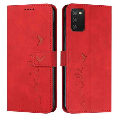 For Samsung Galaxy A02s US Version Love Skin Feeling Flip Cover Plug Card  PU Leather Phone Case