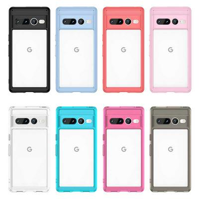 For Google Pixel 7 Pro TPU + Acrylic Back Cover Anti-fall Clear Phone Case with Independent PC Buttons 