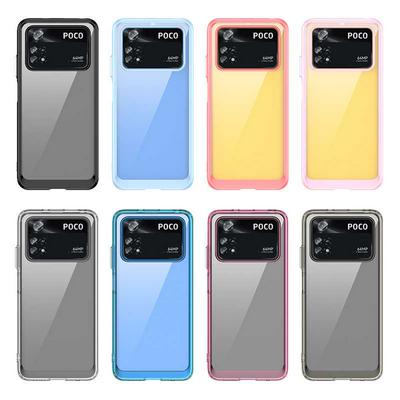 For Xiaomi Poco M4 Pro 4G TPU + Acrylic Back Cover Anti-fall Clear Phone Case with Independent PC Buttons 