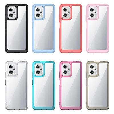 For Redmi Note 11T Pro 5G TPU + Acrylic Back Cover Anti-fall Clear Phone Case with Independent PC Buttons 