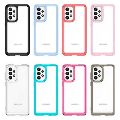 For Samsung Galaxy A33 5G TPU + Acrylic Back Cover Anti-fall Clear Phone Case with Independent PC Buttons 