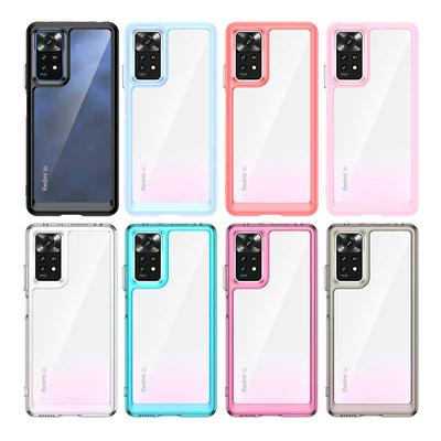 For Xiaomi Redmi Note 11 Pro/Pro+ TPU + Acrylic Back Cover Anti-fall Clear Phone Case with Independent PC Buttons 