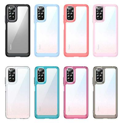 For Xiaomi Redmi Note 11 4G Global TPU + Acrylic Back Cover Anti-fall Clear Phone Case with Independent PC Buttons 
