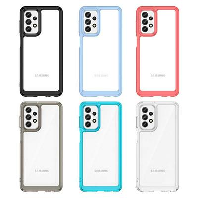 For Samsung Galaxy A23 TPU + Acrylic Back Cover Anti-fall Clear Phone Case with Independent PC Buttons 