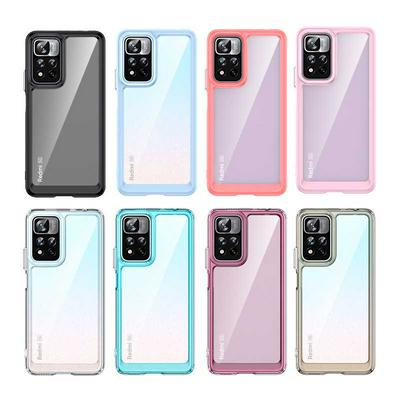 For Xiaomi Redmi Note 11 Pro+ 5G China TPU + Acrylic Back Cover Anti-fall Clear Phone Case with Independent PC Buttons 