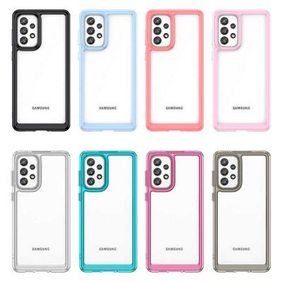 For Samsung Galaxy A73 TPU + Acrylic Back Cover Anti-fall Clear Phone Case with Independent PC Buttons 