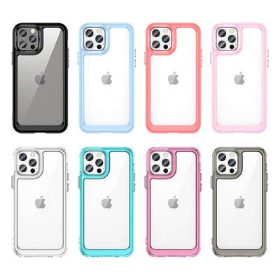 For iPhone 12 Pro(6.1) TPU + Acrylic Back Cover Anti-fall Clear Phone Case with Independent PC Buttons 