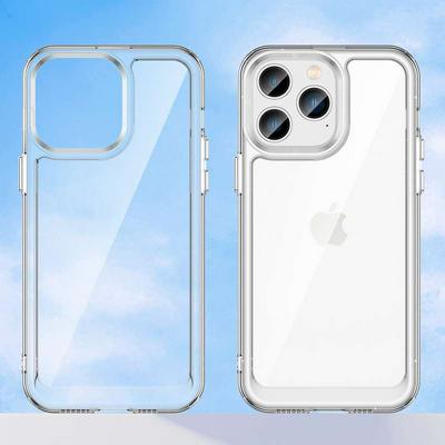 For iPhone 14 Pro TPU + Acrylic Back Cover Anti-fall Clear Phone Case with Independent PC Buttons 