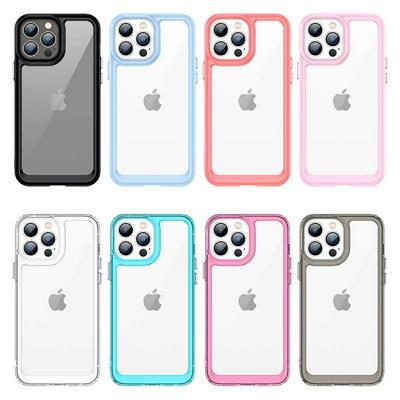 For iPhone 13 Pro Max TPU + Acrylic Back Cover Anti-fall Clear Phone Case with Independent PC Buttons 